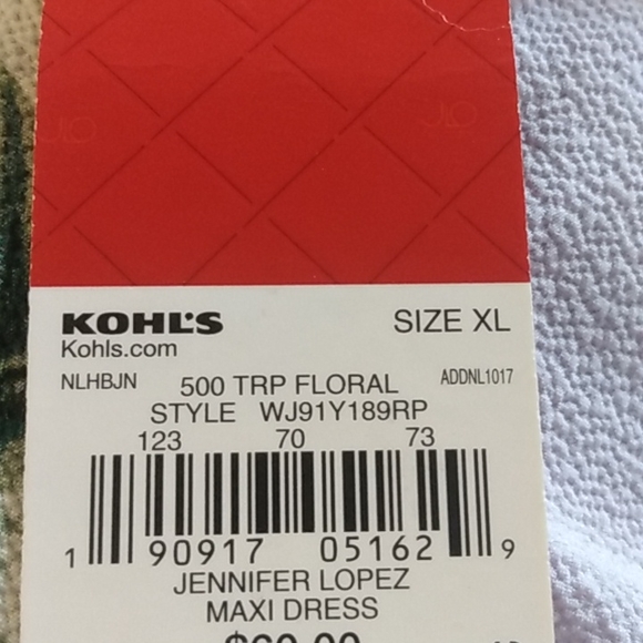 NWT Jennifer Lopez Floral Ruffled Wrap Dress Palm Trees - Picture 7 of 7